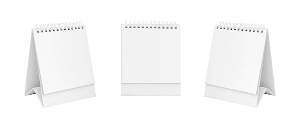 White blank paper desk spiral calendar on white background. - Powered by Adobe
