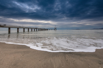Winter morning at the seaside 