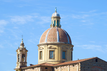 Fototapeta na wymiar Dome of the Church of San Frediano in Cestello close-up. Florence, Italy