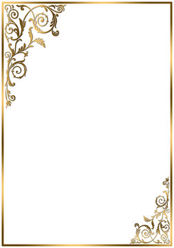  Frame border with gold ornaments