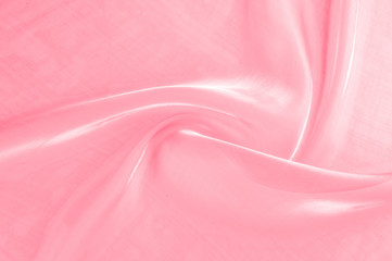 Background texture, pattern. Cloth pink silk. Smooth elegant pink silk or satin can use as wedding...