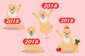 cute cartoon 2018 year