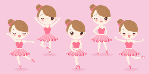 cartoon woman with ballet