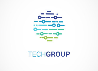 Logo set - technology, tech icons and symbols