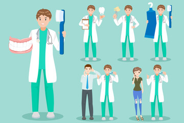 cartoon dentist with patient