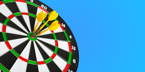 darts arrows in the target center