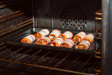 Delicious homemade meatloafs in the oven.