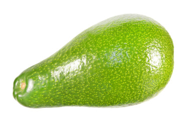 Green avocado fruit isolated on white background