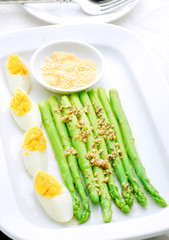 Delicious asparagus and egg