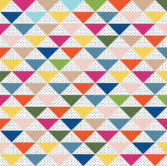 Fototapeta premium Abstract pattern triangle colorful and gray dots.