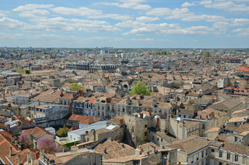 Fototapeta na wymiar Panorama of the French city Bordeaux from above