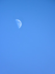 Half Moon on Blue Sky During Day