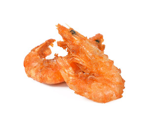 Fried shrimp ball on white background