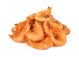Fried shrimp ball on white background