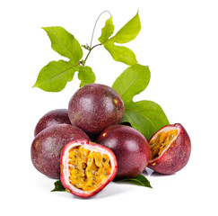 Passion fruit on a white background