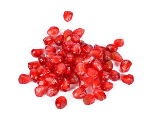 Red pomegranate fruits isolated on white background
