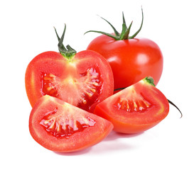 Fresh red tomato isolated on white background