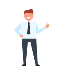 Businessman Throwing up his Finger illustration