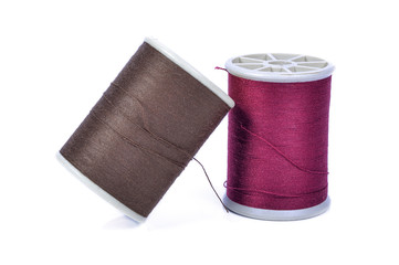 spools of thread isolated on white background