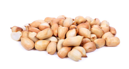 roasted peanuts isolated on white background