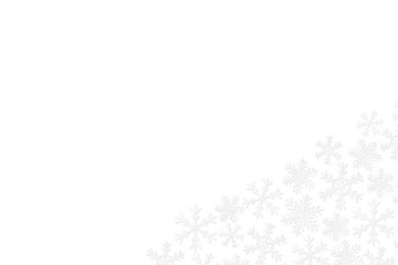 Paper snowflakes on white background. Winter backdrop illustration