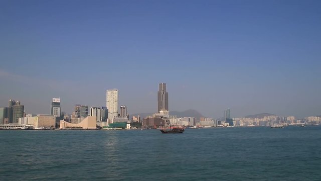 Panorama of Hong Kong Victoria Harbour cityscape