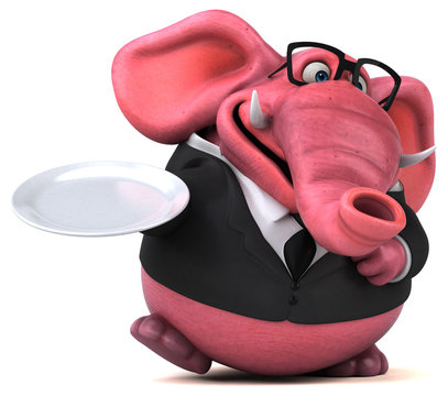 Pink elephant - 3D Illustration