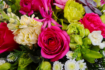 Mixed flower arrangement: various flowers in different colors