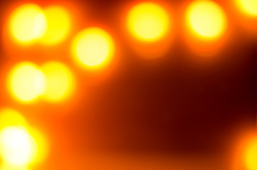 Abstract blur of orange light in the dark