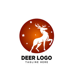 circle stand deer on sky logo
