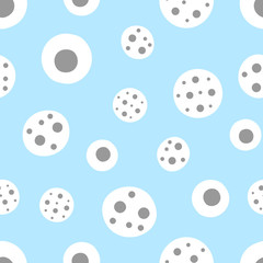 Round shapes and dots drawn by hand. Abstract geometric seamless pattern.
