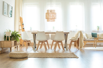 Spacious bright dining room
