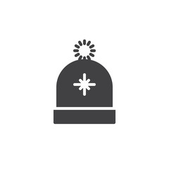 Winter hat icon vector, filled flat sign, solid pictogram isolated on white. Symbol, logo illustration.