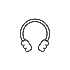 Winter earmuffs line icon, outline vector sign, linear style pictogram isolated on white. Symbol, logo illustration. Editable stroke