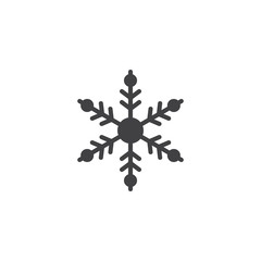 Snowflake icon vector, filled flat sign, solid pictogram isolated on white. Symbol, logo illustration.