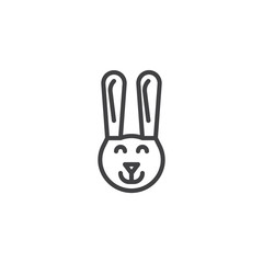 Rabbit line icon, outline vector sign, linear style pictogram isolated on white. Hare symbol, logo illustration. Editable stroke
