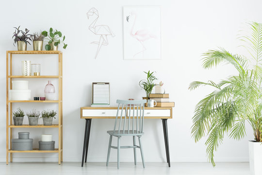 Home office with plants