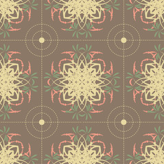 Seamless abstract floral pattern,mandala pattern