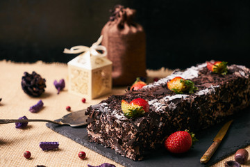 Delicious Christmas chocolate cake