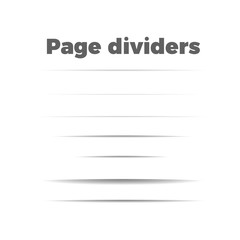 shadow page dividers vector