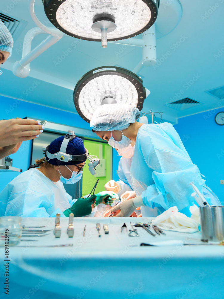 Poster Surgeons operating a patient in operating room