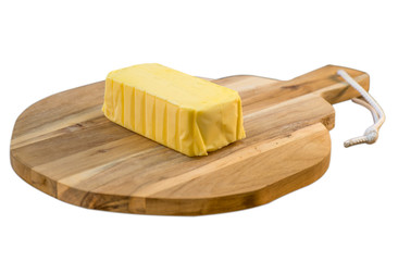 Plate of butter wrapping ready to eat