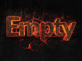 Empty Fire text flame burning hot lava explosion background.