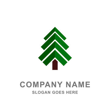Christmas Pine Tree Logo Vector Icon