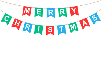 Merry Christmas colorful flag buntings