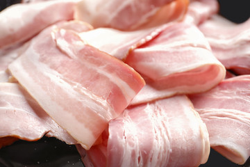 Rashers of bacon, close up