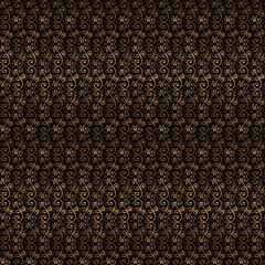Golden luxury background vector. Gold black vintage pattern seamless design. Damask ornament for wedding party invitation, spa beauty salon, yoga, wallpaper, bridal fashion and holiday cards.