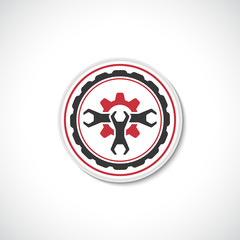Auto service logo template. Auto service button.