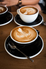 coffee latte art in coffee shop