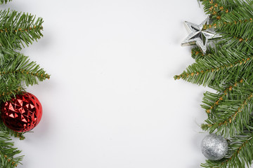 Naklejka na ściany i meble Christmas decoration background with copy space